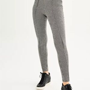 H&M Black and White Straight Leg Pants Houndstooth Size 10